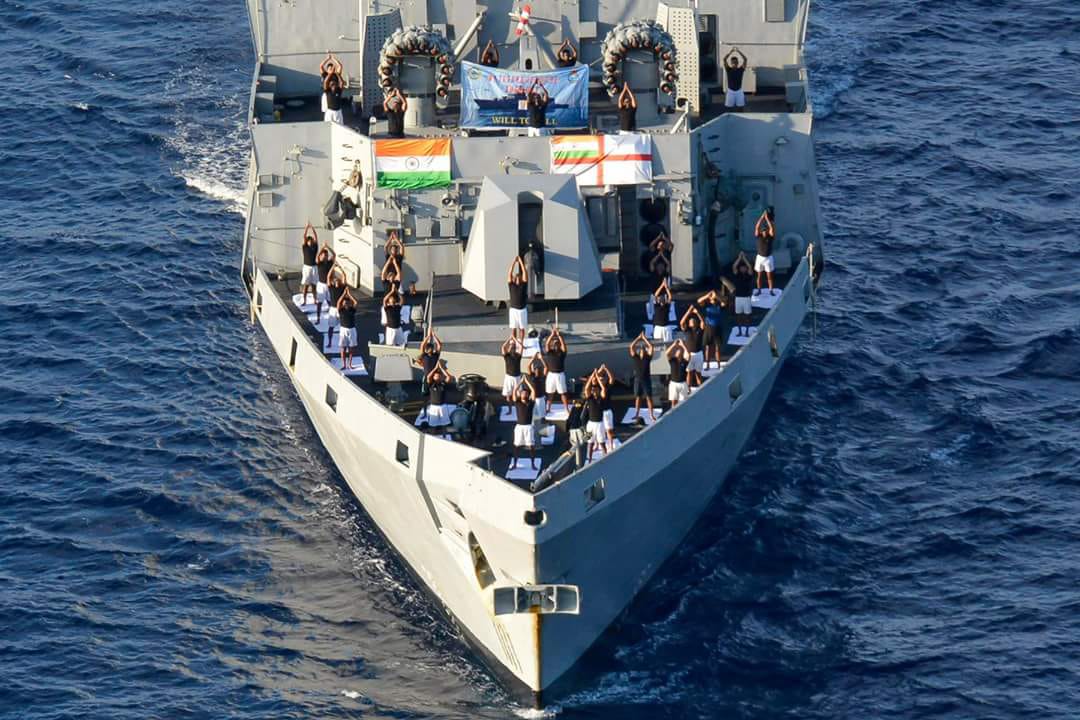 Indian Naval Ships Shakti practices yoga 