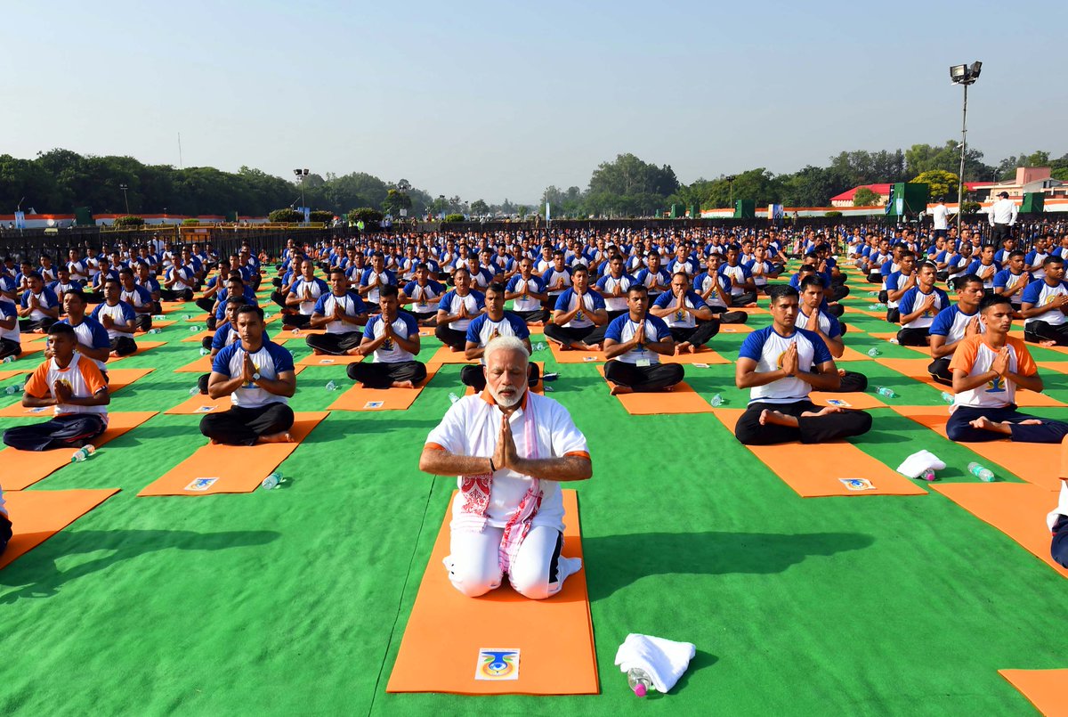  Prime Minister Narendra Modi performing yoga
