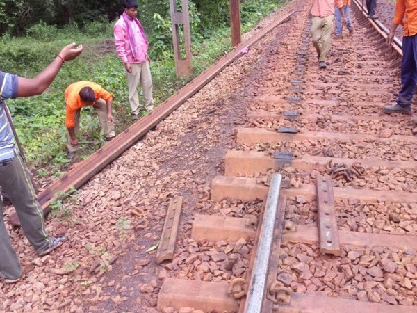 Train tracks uprooted by Naxals