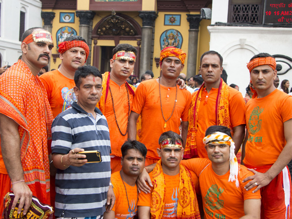  Indian pilgrims participating in the 'Bolbom Kawaria