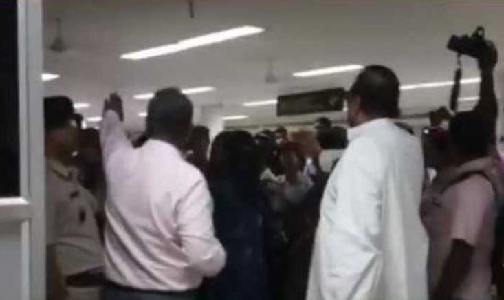  TMC delegation being stopped at Silchar's airport