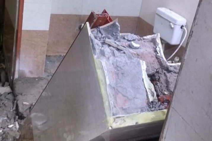 Toilet wall collapsed at Patna Junction