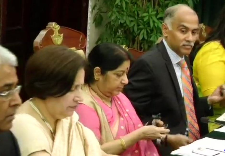 EAM Sushma Swaraj during the 16th meeting of the Joint Commission