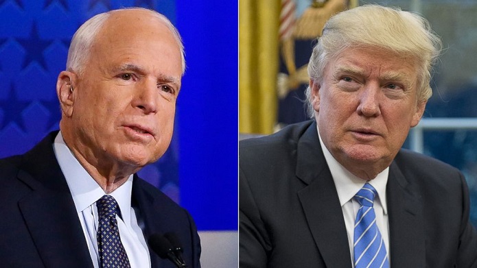 United States President Donald Trump  and  late lawmaker John McCain
