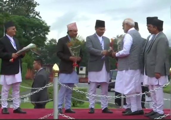PM Narendra Modi welcomed in Kathmandu
