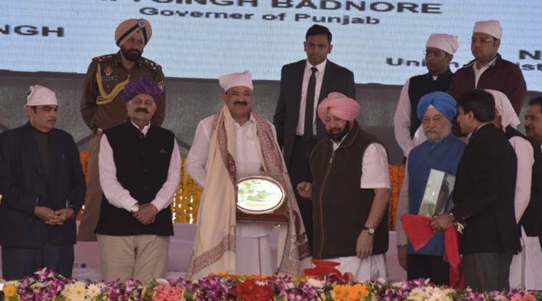 Vice President M Venkaiah Naidu and Punjab Chief Minister Amarinder Singh lays foundation stone for the Kartarpur Sahib corridor