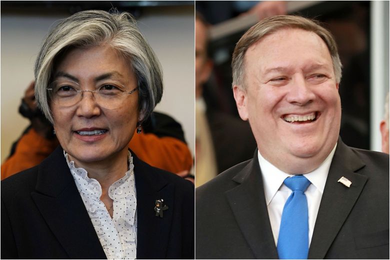 South Korean Foreign Minister Kang Kyung-wha and US Secretary of State Michael Pompeo