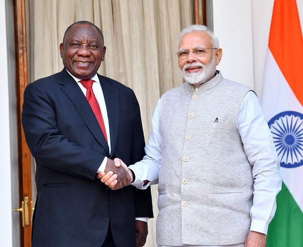 South African President Cyril Ramaphosa and PM Modi