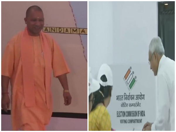 Uttar Pradesh Chief Minister Yogi Adityanath, Chief Minister of Bihar, Nitish Kumar cast votes in Gorakhpur and Patna respectively