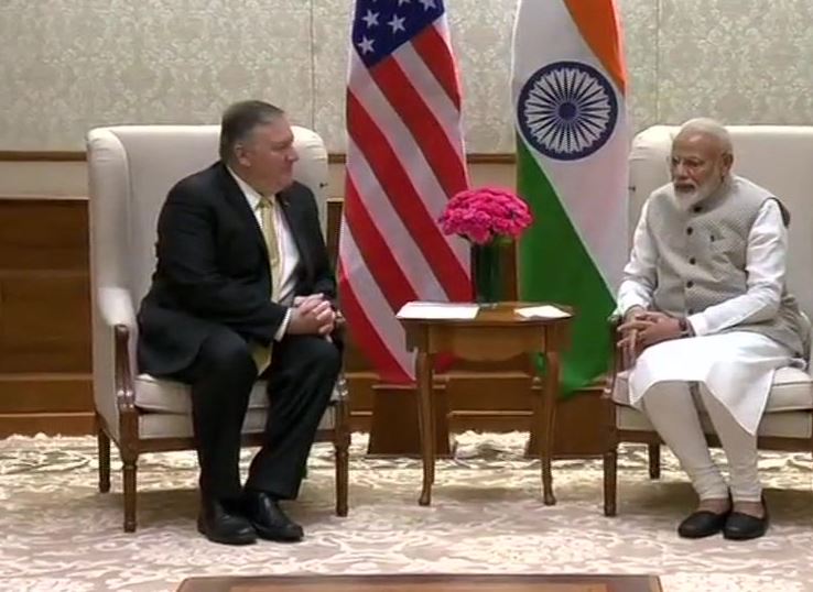 US Secretary of State Mike Pompeo meets Prime Minister Narendra Modi