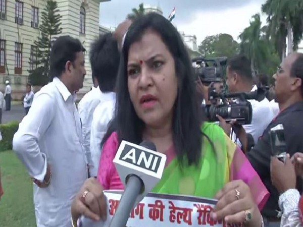 <A RJD worker while speaking to ANI about the protest held against Bihar Health Minister Mangal Pandey at the Legislative Assembly on Wednesday