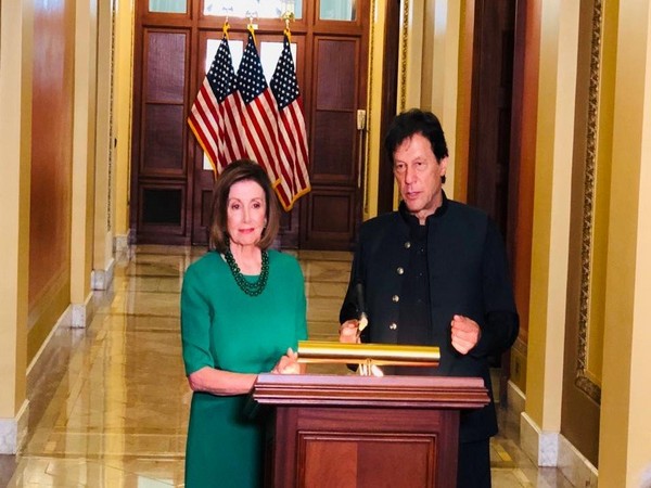 Pakistan Prime Minister Imran Khan and US house speaker Nancy Pelosi