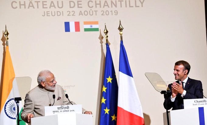 Prime Minister Narendra Modi  and French President Emmanuel Macron