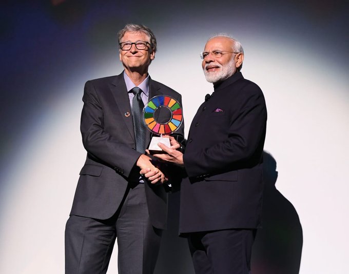 Bill and Melinda Gates Foundation honoured Prime Minister Narendra Modi with the Global Goalkeeper Award