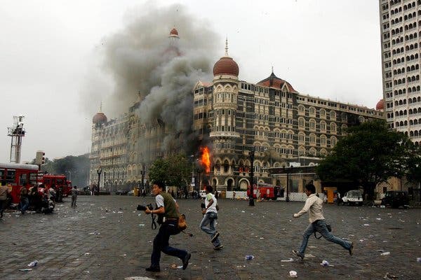 A sight of the attack at Hotel Taj
