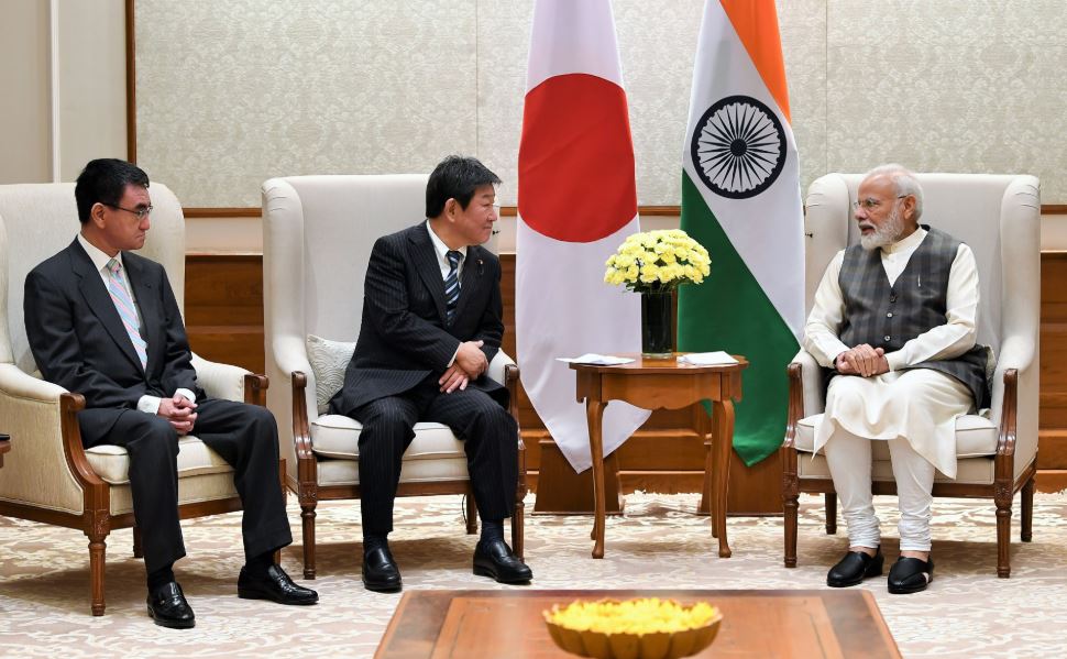 Prime Minister Narendra Modi meets Japanese Foreign Affairs Minister Toshimitsu Motegi and Japanese Defence Minister Taro Kono on Saturday