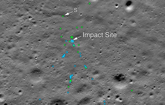 Vikram lander's debris on Moon surface