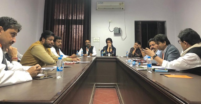 Congress general secretary Priyanka Gandhi holds meeting  of party's Uttar Pradesh leaders in Lucknow