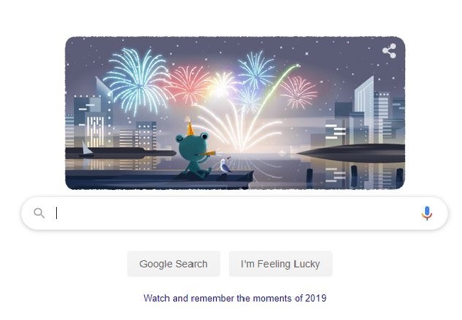 Google's Doodle on New Year's Eve
