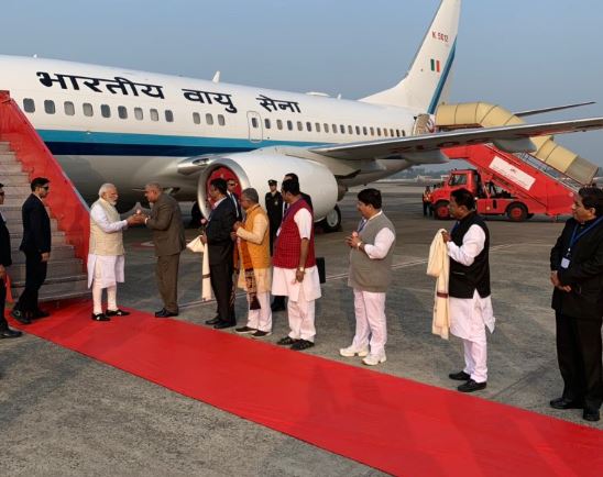 Prime Minister Narendra Modi arrives at Kolkata