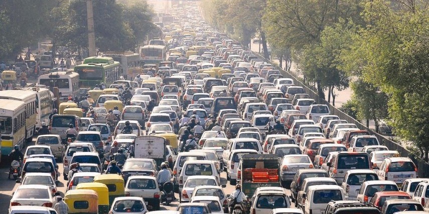 Heavy traffic in Delhi on poll results day (Representational Image)