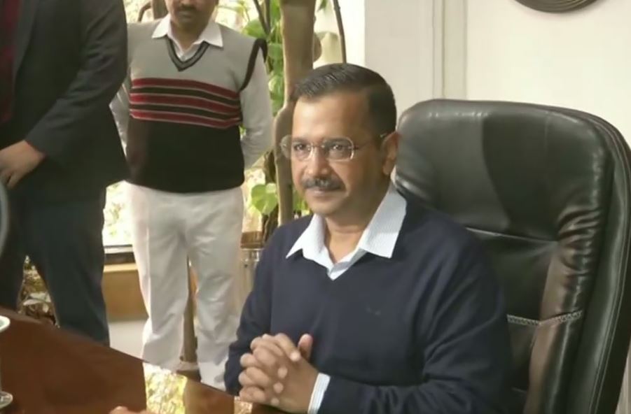 Delhi Chief Minister Arvind Kejriwal  takes charge of the office at Delhi Secretariat
