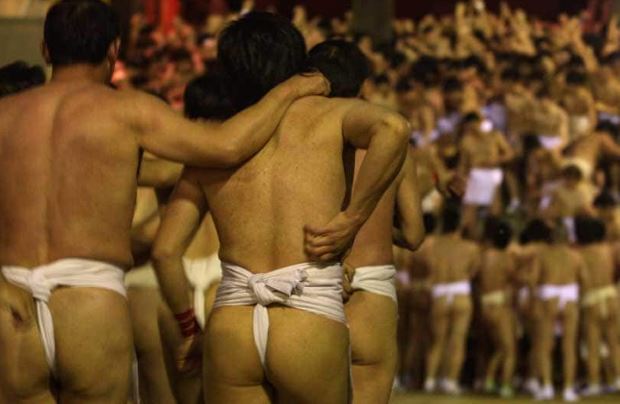 Japenese naked boys  in the annual Naked Festival