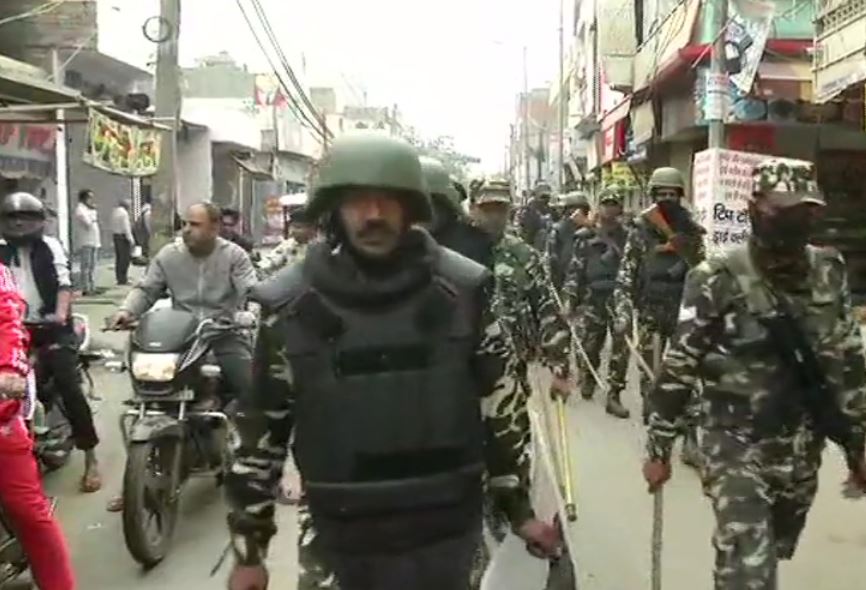 Delhi: Security personnel deployed in Maujpur area of North East district