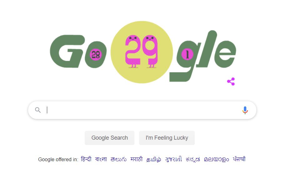 Google celebrates Leap Year with doodle illustration
