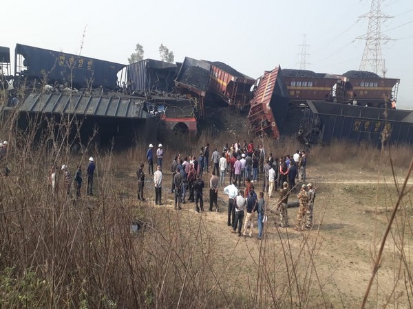 Damaged coaches of good train in Madhya Pradesh