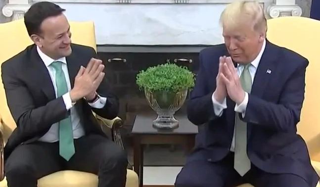 President Trump greets Irish PM with 'Namaste'