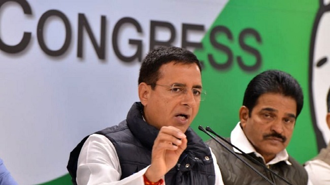 Congress leader K C Venugopal and Randeep Surjewala