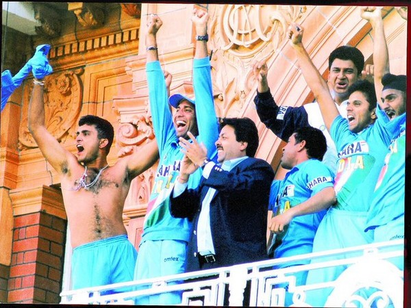 Sourav Ganguly celebrating the Natwest Trophy triumph