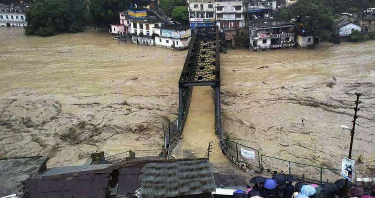 A picture after the cloudburst incident in Rudraprayag.