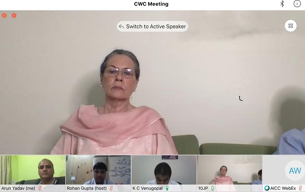 Visuals From Congress Working Committee's virtual meeting