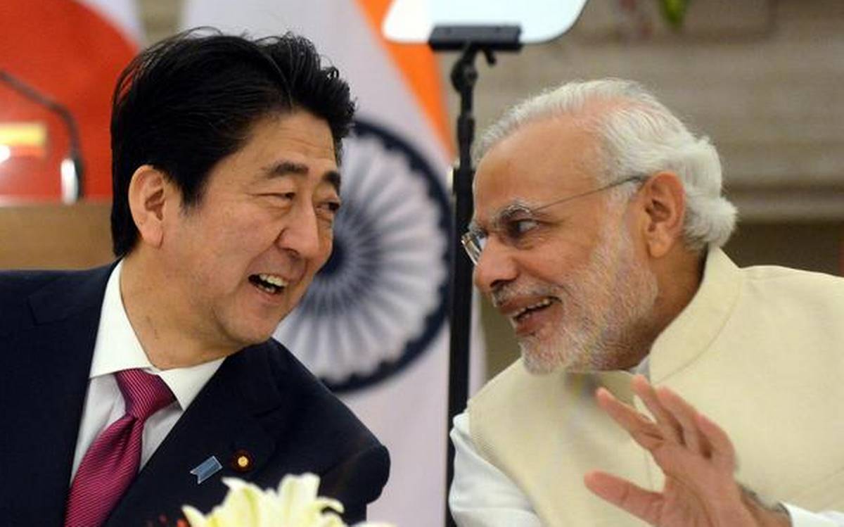 Prime Minister Narendra Modi  and his  Japenese counterpart Shinzo Abe