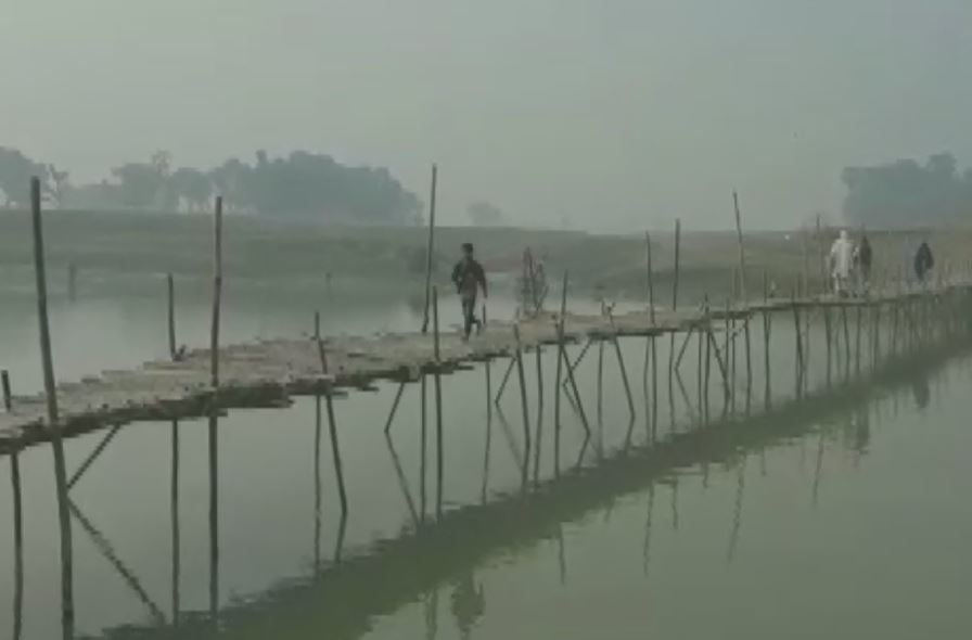 Visual of the bridge in Muzaffarpur.