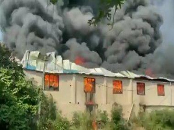 A visual of fire at plastic manufacturing Unit