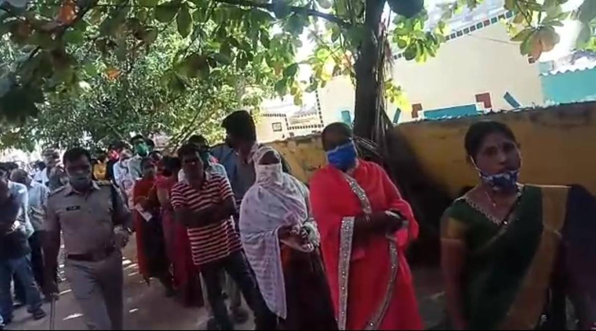 People standing to caste vote