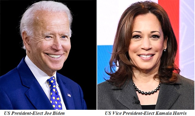 US President-elect Joe Biden and Vice President-elect Kamala