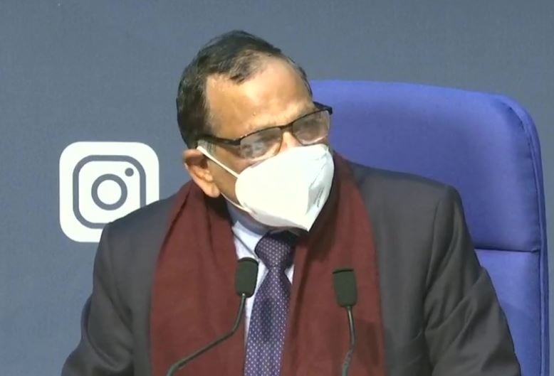 NITI Aayog member (health) Dr VK Paul addressing a press conference in New Delhi on Tuesday