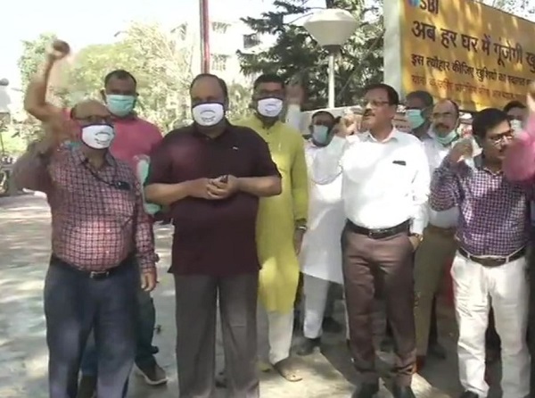 Bank Employees in Patna on Strike