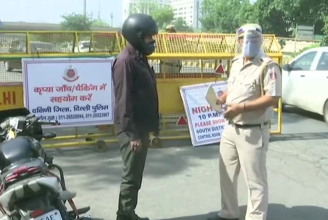 Police pickets placed at various places in the city for checking of vehicles and movement of people