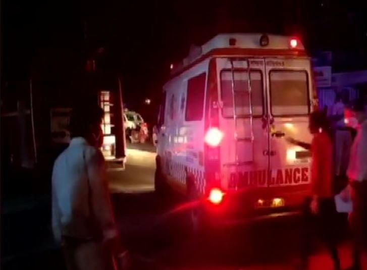 An ambulance at the site of the incident
