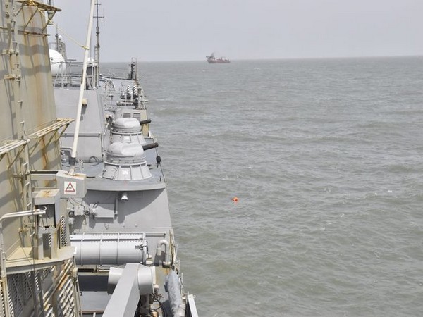 Indian Navy Ship carries search and rescue operation in Arabian Sea.