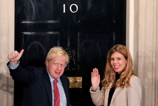 UK Prime Minister Boris Johnson and his fiancee, Carrie Symonds