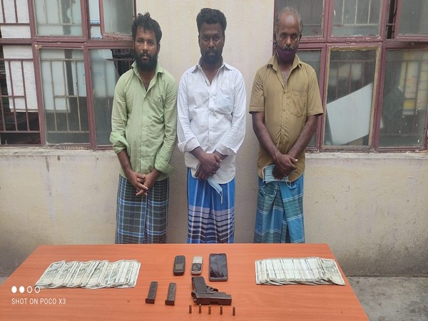 Arrested people with seized ganja in Madurai