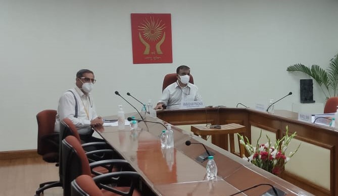 Bimbadhar Pradhan and OP Vyas during the meeting