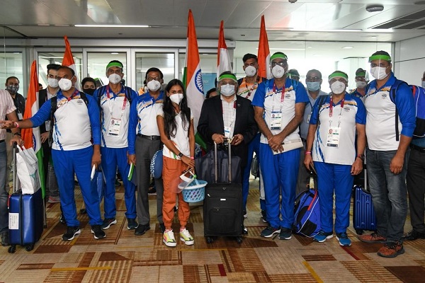 Indian athletes return home (Pic Source- SAIMedia Twitter)