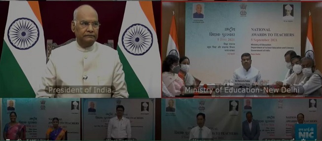 President Ram Nath Kovind confers 44 teachers with National Awards, via video conference